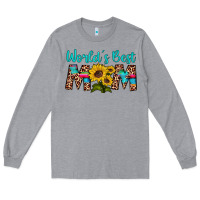Heather Grey world's best mom sunflower Long Sleeve Tee - Artiststas