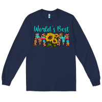 Navy world's best mom sunflower Long Sleeve Tee - Artiststas