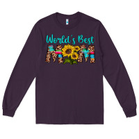Plum world's best mom sunflower Long Sleeve Tee - Artiststas