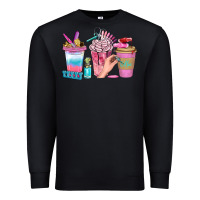 Black Nail Coffee Cups With Rings Bbs Premium Sweatshirt - BundleAndBundleShop