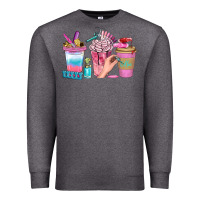 Charcoal Heather Nail Coffee Cups With Rings Bbs Premium Sweatshirt - BundleAndBundleShop