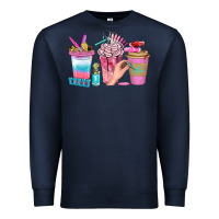 Navy Nail Coffee Cups With Rings Bbs Premium Sweatshirt - BundleAndBundleShop