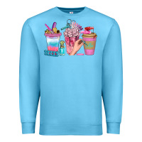 Ocean Blue Nail Coffee Cups With Rings Bbs Premium Sweatshirt - BundleAndBundleShop