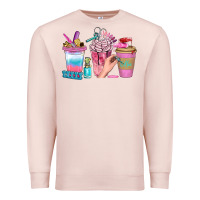 Pale Pink Nail Coffee Cups With Rings Bbs Premium Sweatshirt - BundleAndBundleShop