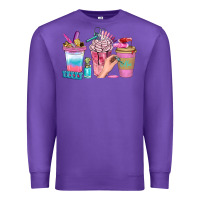 Purple Nail Coffee Cups With Rings Bbs Premium Sweatshirt - BundleAndBundleShop