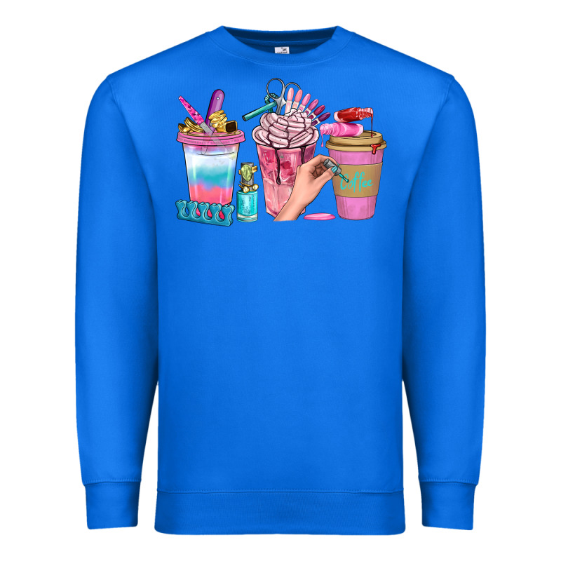 Nail Coffee Cups With Rings Bbs Premium Sweatshirt by BundleAndBundleShop | Teevron