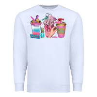 White Nail Coffee Cups With Rings Bbs Premium Sweatshirt - BundleAndBundleShop