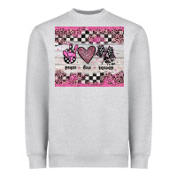 Heather Grey peace love racing Heavyweight Sweatshirt - JahusDesignShop