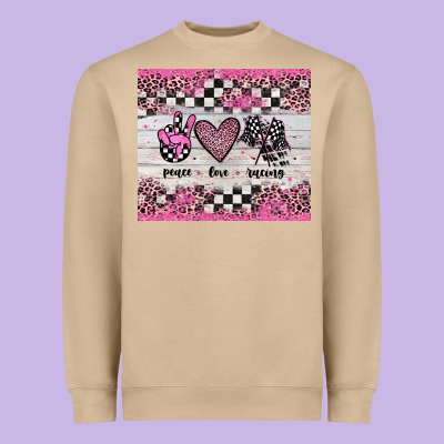 Peace Love Racing Heavyweight Sweatshirt Designed By Jahusdesignshop