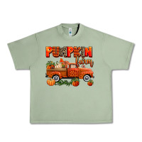 Oil Green pumpkin farm truck Urban Heavy Tee - AdoDesignShop