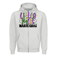 Dove Grey little miss mardi gras Zipper Hoodie - MaliasSmallBusiness