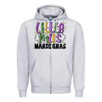 Heather Grey little miss mardi gras Zipper Hoodie - MaliasSmallBusiness