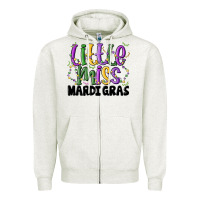 Oatmeal Heather little miss mardi gras Zipper Hoodie - MaliasSmallBusiness