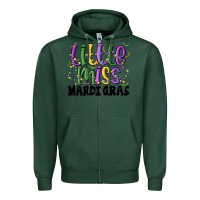 Sports Green little miss mardi gras Zipper Hoodie - MaliasSmallBusiness