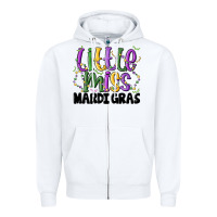 White little miss mardi gras Zipper Hoodie - MaliasSmallBusiness