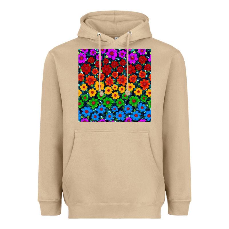 Pride Lgbtq Flowers Seamless Pattern Heavyweight Hoodie by BundleAndBundleShop | Teevron
