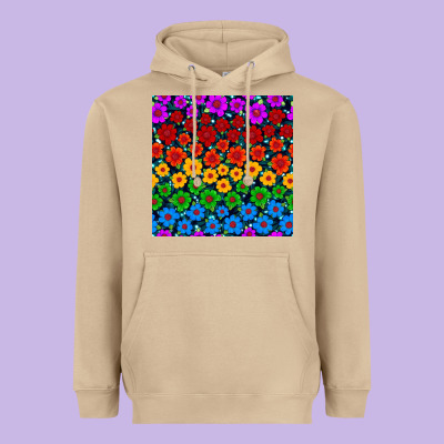Pride Lgbtq Flowers Seamless Pattern Heavyweight Hoodie Designed By Bundleandbundleshop