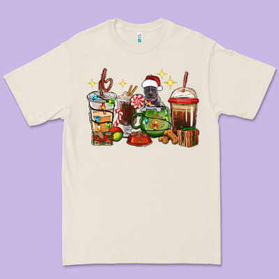 Premium Tee Christmas coffee cups with Pitbull