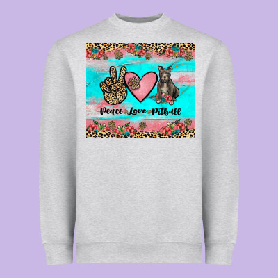 Peace Love Pitbull Heavyweight Sweatshirt Designed By Jahusdesignshop