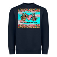 Navy peace love pitbull Heavyweight Sweatshirt - JahusDesignShop