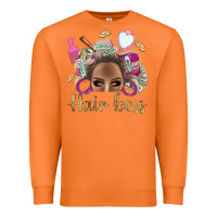 Carrot Hair Boss Afro Messy Bun With Money Bbs Premium Sweatshirt - BundleAndBundleShop