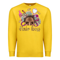 Lemon Hair Boss Afro Messy Bun With Money Bbs Premium Sweatshirt - BundleAndBundleShop