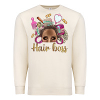 Sandshell Hair Boss Afro Messy Bun With Money Bbs Premium Sweatshirt - BundleAndBundleShop