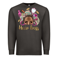 Smoke Hair Boss Afro Messy Bun With Money Bbs Premium Sweatshirt - BundleAndBundleShop