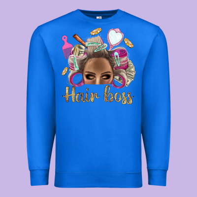 Hair Boss Afro Messy Bun With Money Bbs Premium Sweatshirt Designed By Bundleandbundleshop