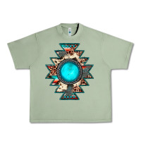 Oil Green aztec leopard turquoise gemstone Urban Heavy Tee - JahusDesignShop