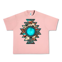 Salmon aztec leopard turquoise gemstone Urban Heavy Tee - JahusDesignShop