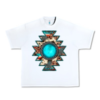 White aztec leopard turquoise gemstone Urban Heavy Tee - JahusDesignShop