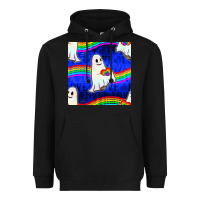 Black Pride lgbtq ghosts and heart with rainbow seamless Heavyweight Hoodie - BundleAndBundleShop