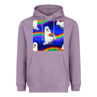 Lavender Pride lgbtq ghosts and heart with rainbow seamless Heavyweight Hoodie - BundleAndBundleShop