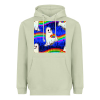 Matcha Pride lgbtq ghosts and heart with rainbow seamless Heavyweight Hoodie - BundleAndBundleShop