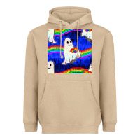 Mushroom Pride lgbtq ghosts and heart with rainbow seamless Heavyweight Hoodie - BundleAndBundleShop