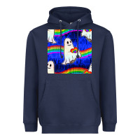 Navy Pride lgbtq ghosts and heart with rainbow seamless Heavyweight Hoodie - BundleAndBundleShop