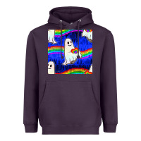 Pride Lgbtq Ghosts And Heart With Rainbow Seamless Heavyweight Hoodie | Teevron