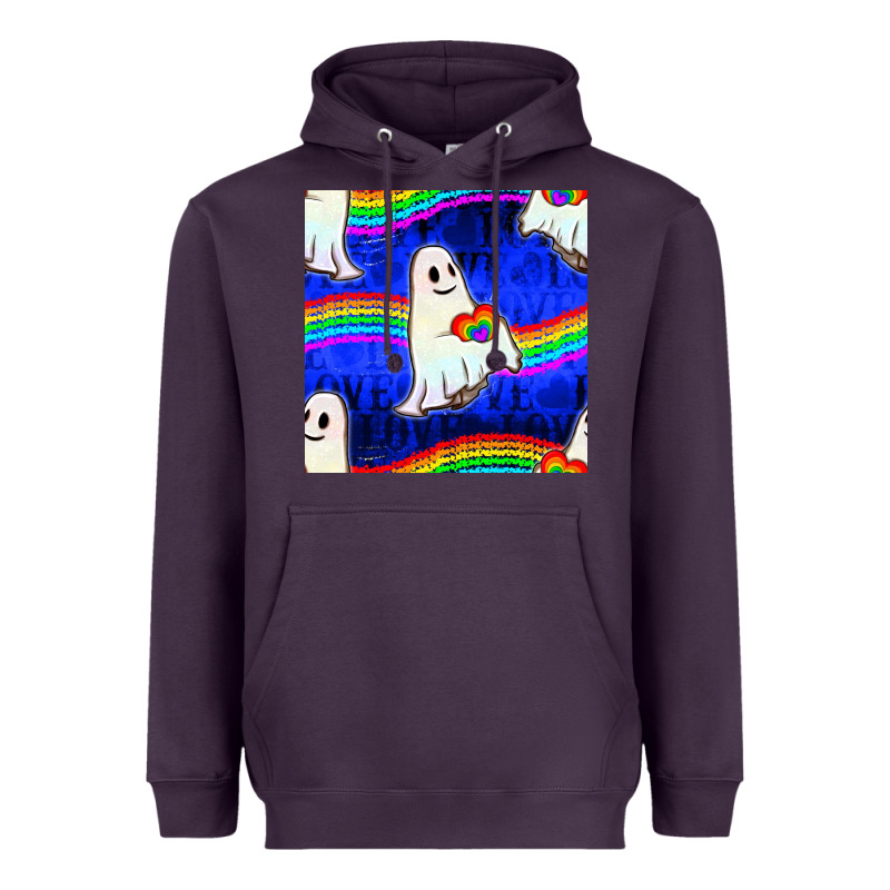 Pride Lgbtq Ghosts And Heart With Rainbow Seamless Heavyweight Hoodie by BundleAndBundleShop | Teevron