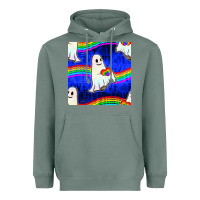 Sage Pride lgbtq ghosts and heart with rainbow seamless Heavyweight Hoodie - BundleAndBundleShop
