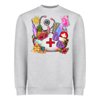 Heather Grey nurse  summer Heavyweight Sweatshirt - AdoDesignShop