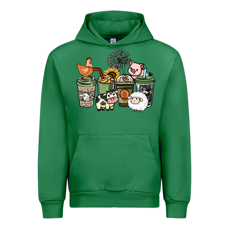 Farm Animal Coffee Cups Urban Hoodie by HowdyJamesFarm | Teevron