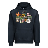 Navy Farm animal coffee cups Urban Hoodie - HowdyJamesFarm