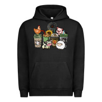 Pigment Black Farm animal coffee cups Urban Hoodie - HowdyJamesFarm