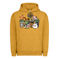 Pigment Peanut Butter Farm animal coffee cups Urban Hoodie - HowdyJamesFarm