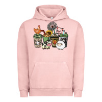 Pigment Salmon Farm animal coffee cups Urban Hoodie - HowdyJamesFarm
