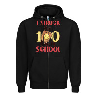 Black i struck out 100 days of school Zipper Hoodie - MaliasSmallBusiness