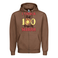 Chestnut i struck out 100 days of school Zipper Hoodie - MaliasSmallBusiness