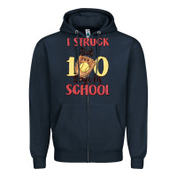 Navy i struck out 100 days of school Zipper Hoodie - MaliasSmallBusiness