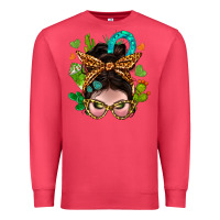 Cardinal Western  Messy Bun With Cactus Premium Sweatshirt - BundleAndBundleShop